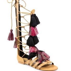 NWT REBECCA MINKOFF Women's Gladiator Sandals with Tassels